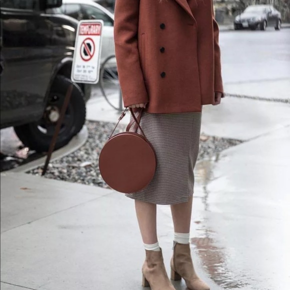 Oak + Fort Handbags - Oak + Fort Maroon Circle Bag 1505